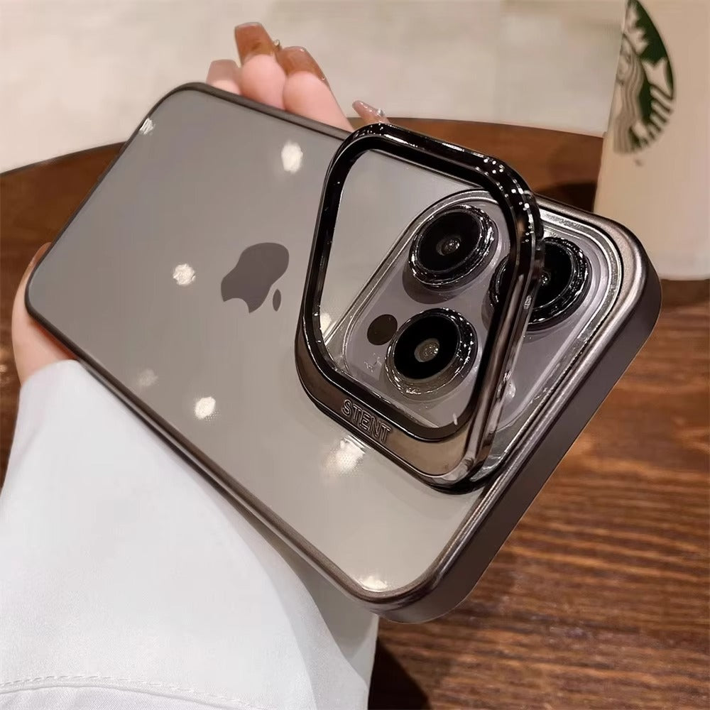 Luxury Apple iPhone Case, Ultra Thin Shockproof Magnetic Full All Around Protection Cover with Plating Stand & Hard Shell