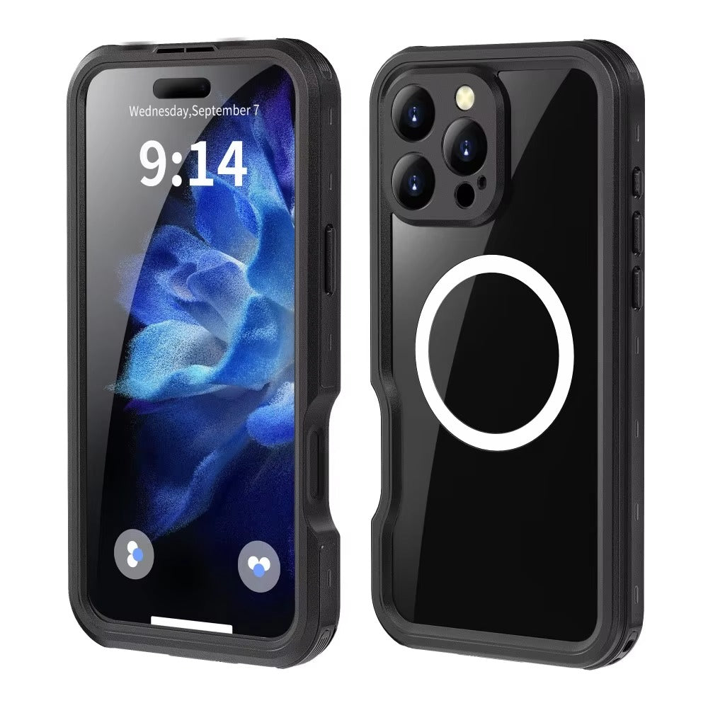 Premium Apple iPhone Case MagSafe Compatible, Camera Lens & Screen Protection, Cover with IP68 Waterproof TPU Armor