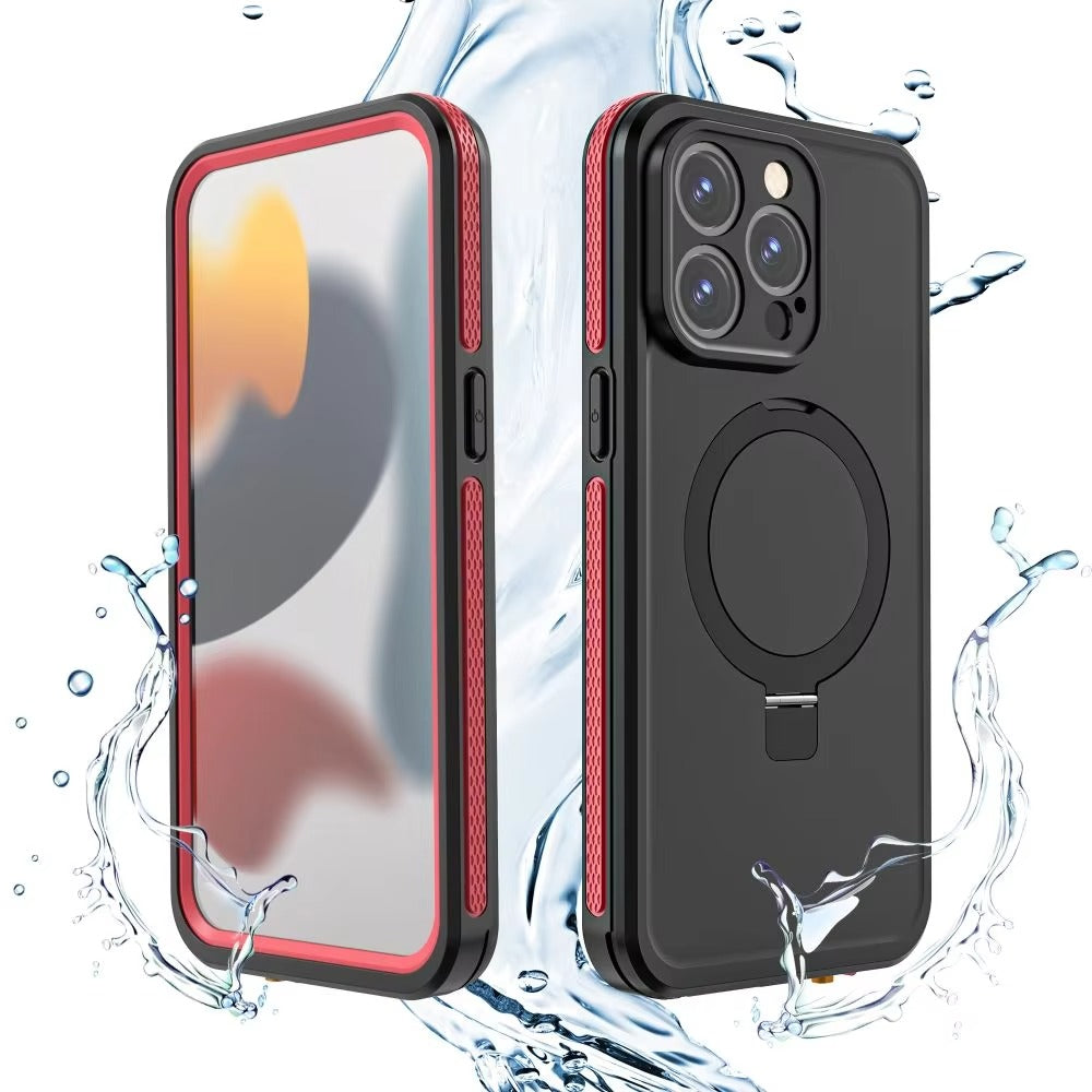 Robust Apple iPhone Case MagSafe Compatible, Camera Lens & Screen Protection,  Cover with IP68 Waterproof Stand Design