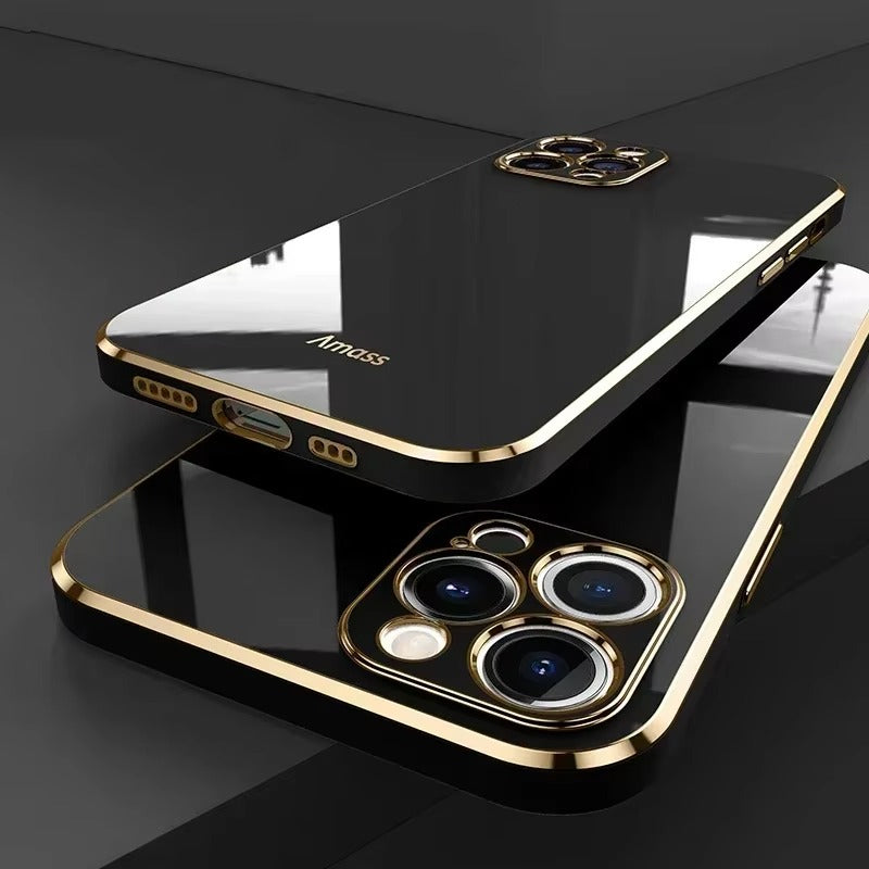 Luxury Apple iPhone Case MagSafe Compatible, Camera Lens & Screen Protection, Ultra Thin Shockproof Magnetic Full All Around Protection Cover with Solid Color Plating Silicone