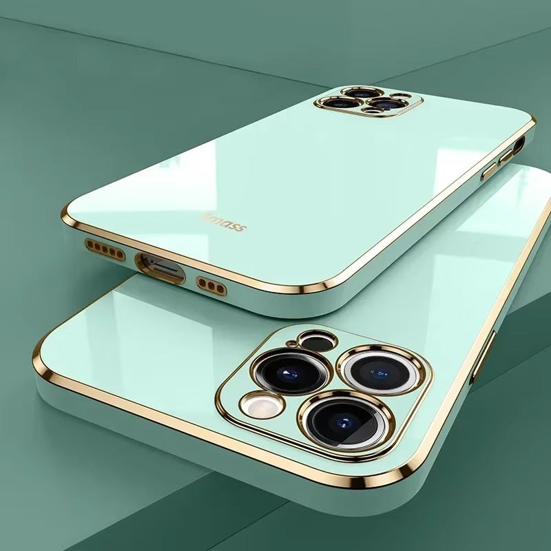 Luxury Apple iPhone Case MagSafe Compatible, Camera Lens & Screen Protection, Ultra Thin Shockproof Magnetic Full All Around Protection Cover with Solid Color Plating Silicone