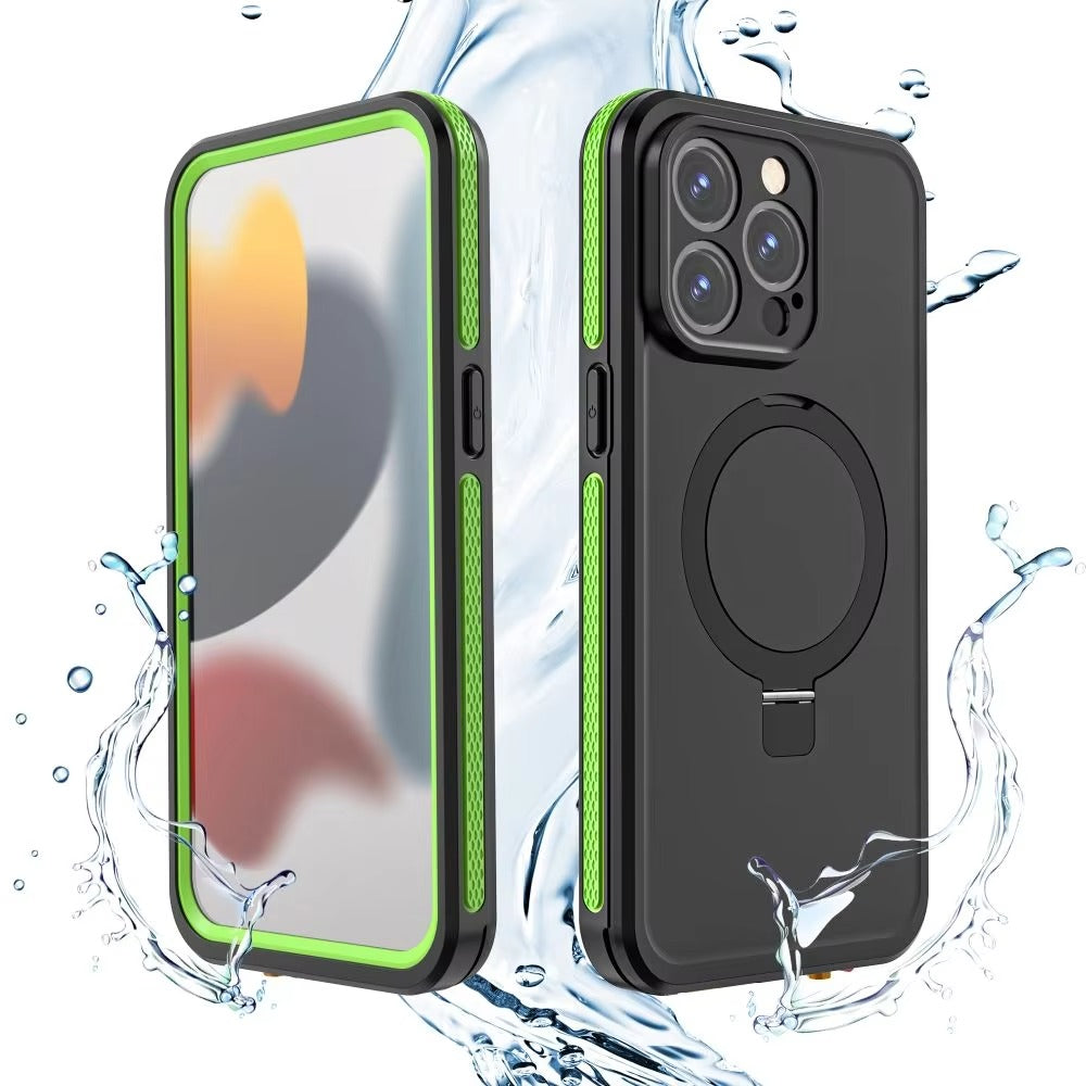 Robust Apple iPhone Case MagSafe Compatible, Camera Lens & Screen Protection,  Cover with IP68 Waterproof Stand Design