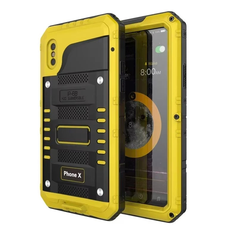 Robust Apple iPhone Case MagSafe Compatible, Camera Lens & Screen Protection, Cover with IP68 Heavy Duty Metal Armor