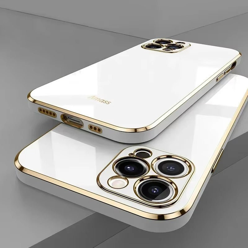 Luxury Apple iPhone Case MagSafe Compatible, Camera Lens & Screen Protection, Ultra Thin Shockproof Magnetic Full All Around Protection Cover with Solid Color Plating Silicone