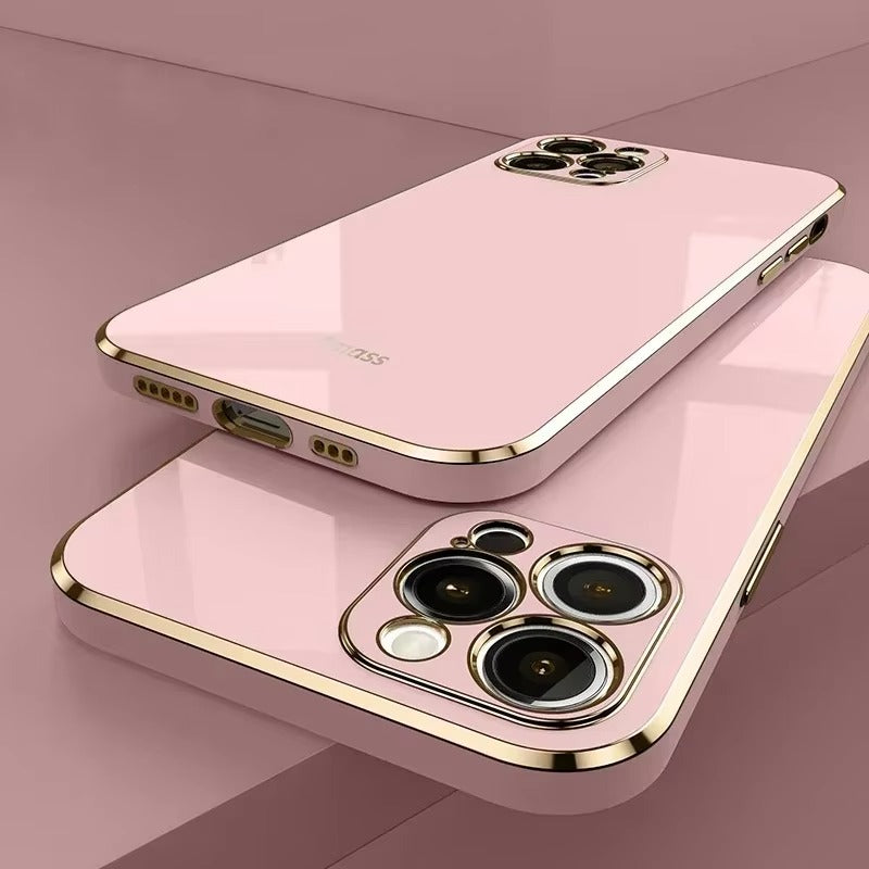 Luxury Apple iPhone Case MagSafe Compatible, Camera Lens & Screen Protection, Ultra Thin Shockproof Magnetic Full All Around Protection Cover with Solid Color Plating Silicone
