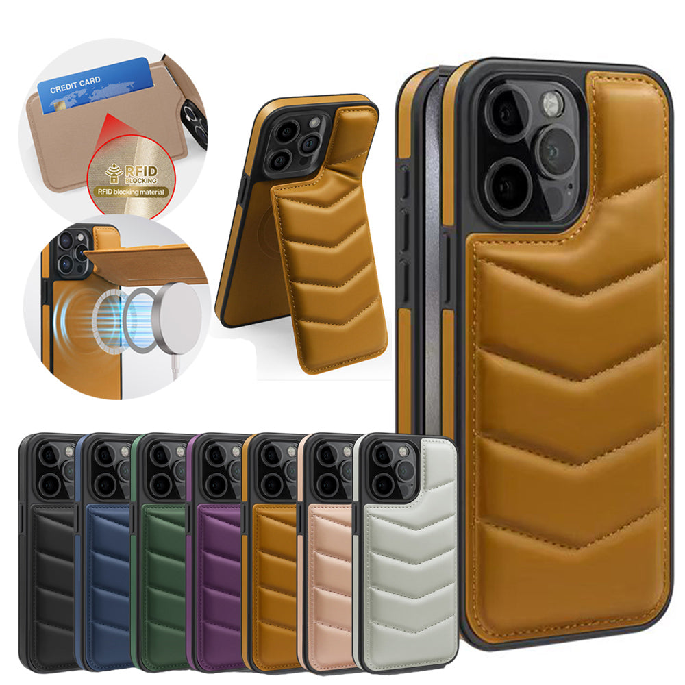 Premium MagSafe Lederhülle für iPhone – magnetisches kabelloses Laden, Kartenhalter-Brieftasche, stoßfester Schutz, schlankes Design für iPhone-Modelle