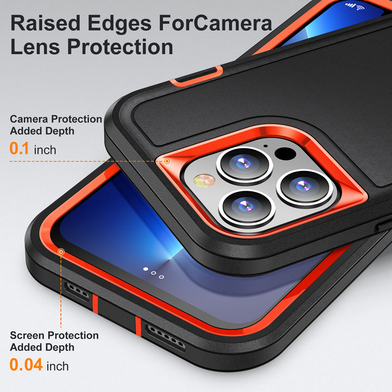 Hybrid Military-Grade Defender iPhone Case – Kickstand Full-Body Protection Cover for iPhone Models, Rugged and Shockproof 